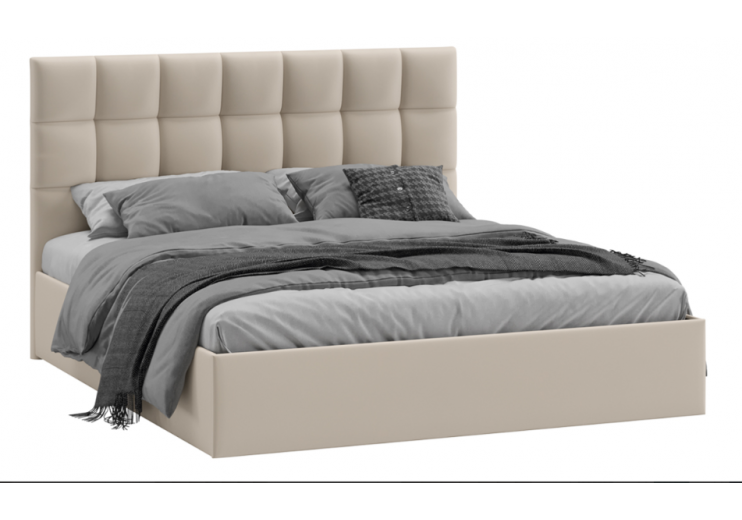 Эмбер кровать Универсальная с ПМ Тип 1 и заглушиной Велюр Confetti Cream (160*200)