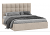 Эмбер кровать Универсальная с ПМ Тип 1 и заглушиной Микровелюр Wellmart Dark Beige