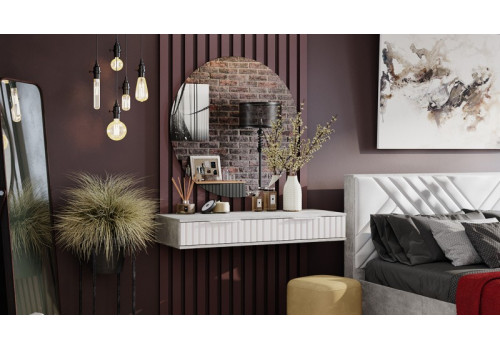 Стол туалетный Хилтон Ателье светлый, Белый матовый