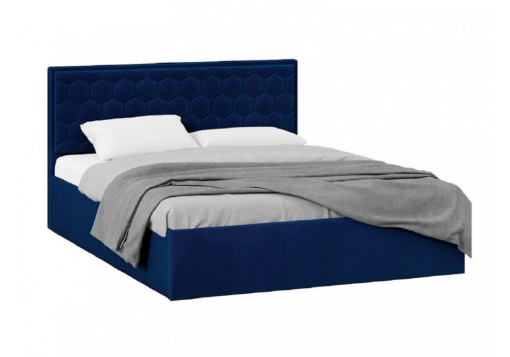 Кровать с ПМ «Порто» (с подъемным механизмом) без заглушины Велюр Confetti Blue