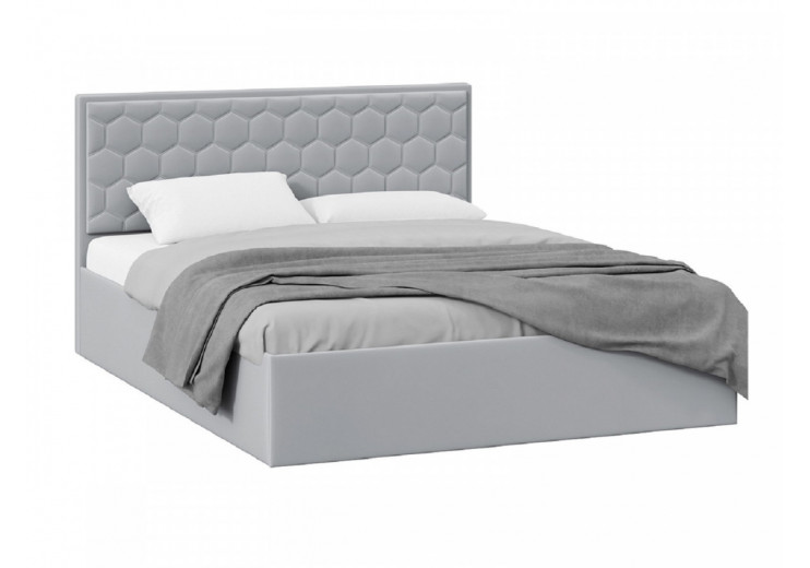 Кровать с ПМ «Порто» (с подъемным механизмом) без заглушины Велюр Confetti Silver