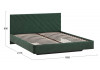 Кровать без ПМ «Кевия» Тип 1 (без подъемного механизма) Велюр Confetti Deep forest