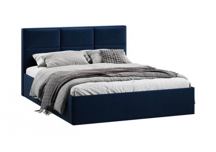 Кровать с ПМ «Стелла» Тип 1 с заглушиной Микровелюр Wellmart Blue