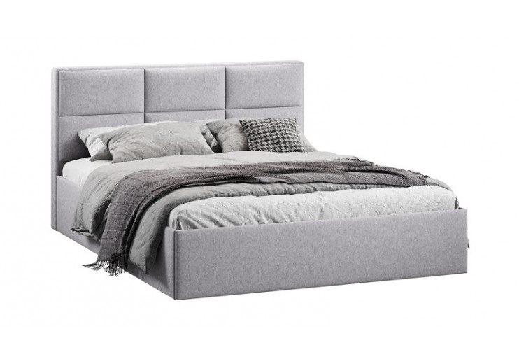 Кровать с ПМ «Стелла» Тип 1 с заглушиной Микровелюр Jercy Silver