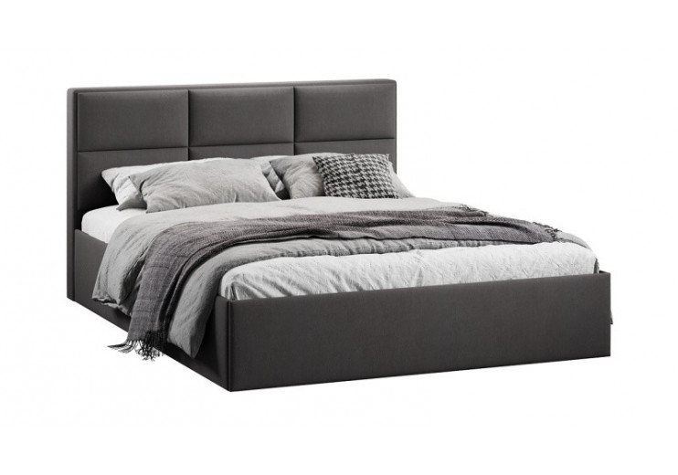 Кровать с ПМ «Стелла» Тип 1 с заглушиной Велюр Графит