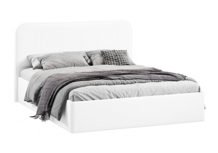 Кровать с ПМ «Тиффани» Тип 1 с заглушиной Экокожа белая Polo