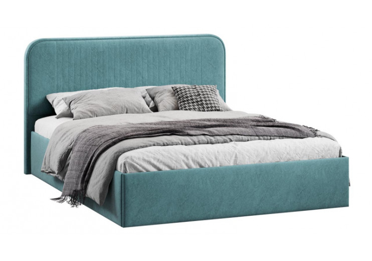 Кровать с ПМ «Тиффани» Тип 1 с заглушиной Микровелюр Wellmart Indigo