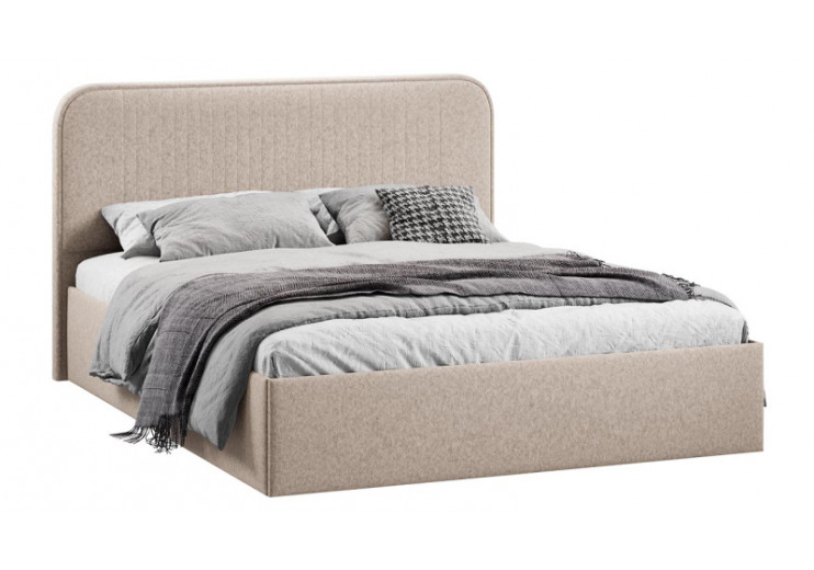 Кровать с ПМ «Тиффани» Тип 1 с заглушиной Микровелюр Jercy Cream