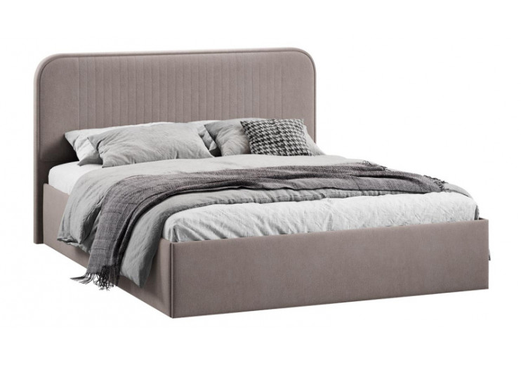 Кровать с ПМ «Тиффани» Тип 1 с заглушиной Велюр Мокко темный