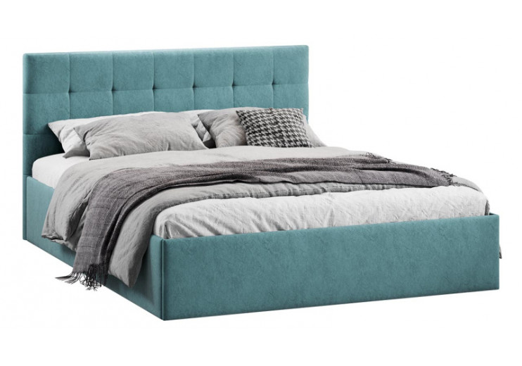 Кровать с ПМ «Джоли» Тип 1 (с подъемным механизмом) с заглушиной Микровелюр Wellmart Indigo