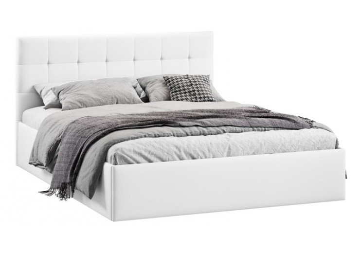 Кровать с ПМ «Джоли» Тип 1 (с подъемным механизмом) с заглушиной Экокожа Polo white