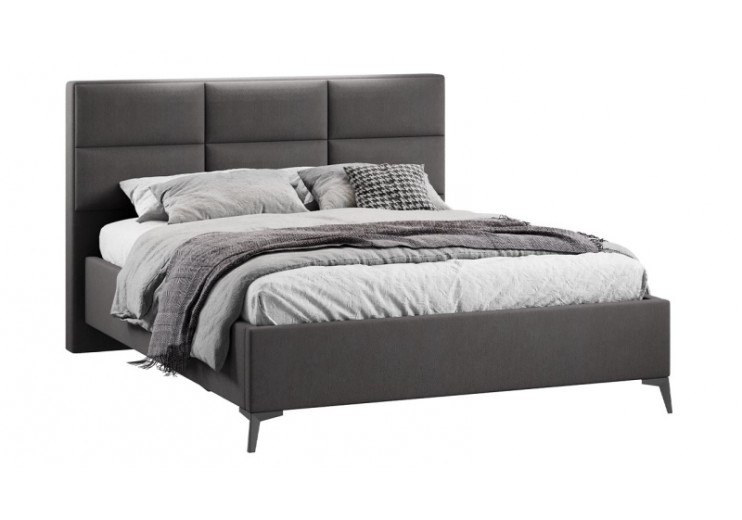 Кровать с ПМ «Делана» (с подъемным механизмом) Велюр Графит