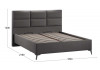 Кровать с ПМ «Делана» (с подъемным механизмом) Велюр Графит