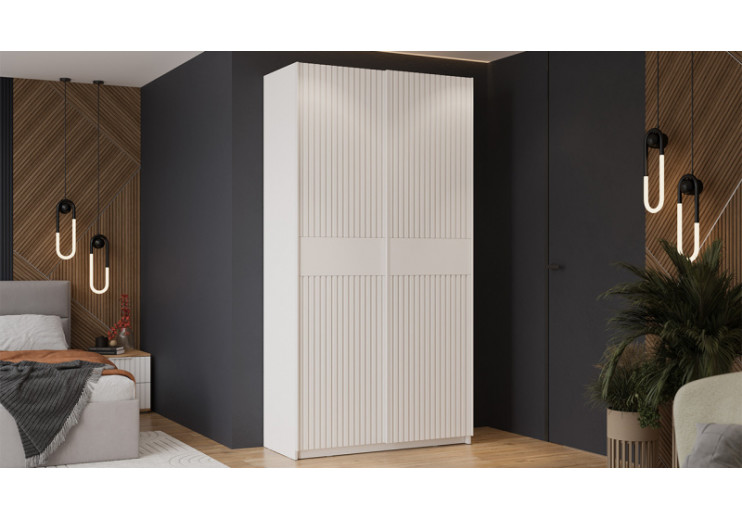 Шкаф-купе с 2 глухими дверями «Оскар Хилтон» Ручка белая, Белый снег, Белый матовый
