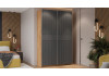 Шкаф-купе с 2 глухими дверями «Оскар Хилтон» Ручка серебро, Дуб Крафт золотой, Графит матовый