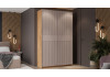 Шкаф-купе с 2 глухими дверями «Оскар Хилтон» Ручка серебро, Дуб Крафт золотой, Кашемир, Кашемир сатин