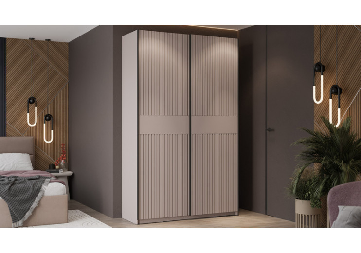 Шкаф-купе с 2 глухими дверями «Оскар Хилтон» Ручка черная, Кашемир, Кашемир сатин