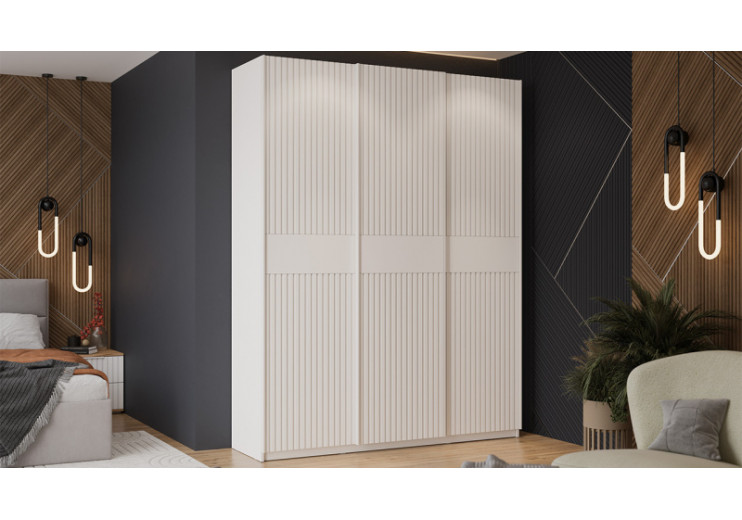 Шкаф-купе с 3 глухими дверями «Оскар Хилтон» Ручка белая, Белый снег, Белый матовый