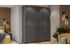 Шкаф-купе с 3 глухими дверями «Оскар Хилтон» Ручка серебро, Серый графит, Графит матовый
