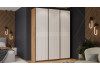 Шкаф-купе с 3 глухими дверями «Оскар Хилтон» Ручка черная, Дуб Крафт золотой, Белый матовый