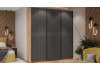Шкаф-купе с 3 глухими дверями «Оскар Хилтон» Ручка черная, Дуб Крафт золотой, Графит матовый