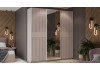 Шкаф-купе с 2 глухими и 1 зеркальной дверями «Оскар Хилтон» Ручка белая, Кашемир, Кашемир сатин