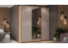 Шкаф-купе с 2 глухими и 1 зеркальной дверями «Оскар Хилтон» Ручка серебро, Дуб Крафт золотой, Кашемир, Кашемир сатин