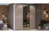 Шкаф-купе с 2 глухими и 1 зеркальной дверями «Оскар Хилтон» Ручка серебро, Кашемир, Кашемир сатин