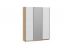 Шкаф-купе с 2 глухими и 1 зеркальной дверями «Оскар Хилтон» Ручка черная, Дуб Крафт золотой, Белый матовый