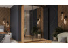Шкаф-купе с 3 зеркальными дверями «Оскар» Ручка черная, Дуб Крафт золотой