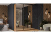 Шкаф-купе с 3 зеркальными дверями «Оскар» Ручка черная, Дуб Крафт золотой