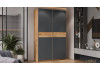 Шкаф-купе с 2 глухими дверями «Оскар Скания» Ручка серебро, Дуб Крафт золотой, Серый графит, Дуб тортугга