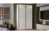 Шкаф-купе с 2 глухими дверями «Оскар Скания» Ручка черная, Белый снег, Белый матовый