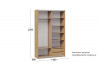 Шкаф-купе с 2 глухими дверями «Оскар Скания» Ручка черная, Дуб Крафт золотой, Кашемир, Дуб тортугга