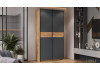 Шкаф-купе с 2 глухими дверями «Оскар Скания» Ручка черная, Дуб Крафт золотой, Серый графит, Дуб тортугга