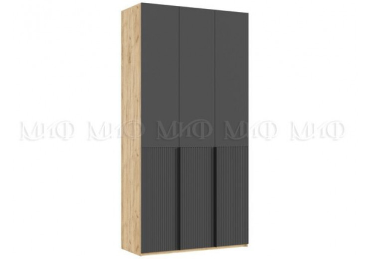 Шкаф 3-х створчатый (1200) Марвэл (Дуб крафт/Браш графит)
