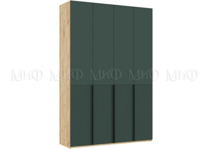 Шкаф 4-х створчатый (1600) Марвэл (дуб крафт/браш Мени грин)