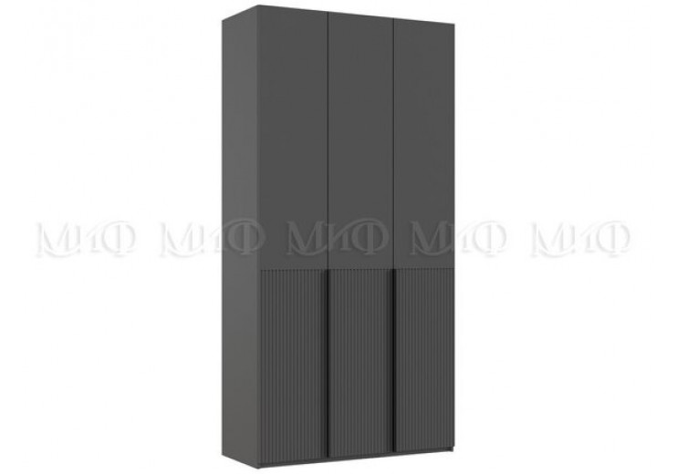Шкаф 3-х створчатый (1200) с доп. ящиками Марвэл(Графит/Браш графит)