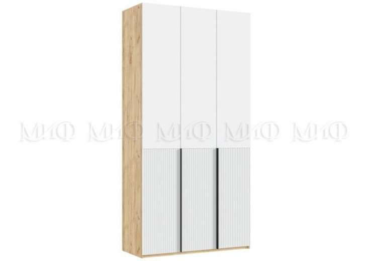 Шкаф 3-х створчатый (1200) с доп. ящиками Марвэл (дуб крафт/браш вайт)