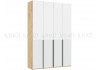 Шкаф 4-х створчатый (1600) с доп. ящиками Марвэл (дуб крафт/браш вайт)
