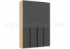 Шкаф 4-х створчатый (1600) с доп. ящиками Марвэл (дуб крафт/браш графит)