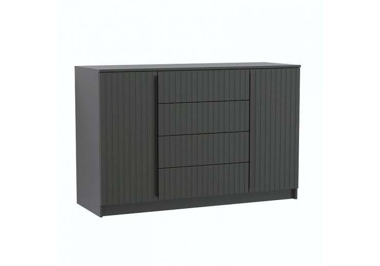 Комод 67.11 Брандо МДФ New (диамант серый/ДВПО белый/фасады МДФ)