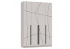 Шкаф для одежды 67.13 Брандо (4-х дв.) (кашемир/ДВПО белый/фасад МДФ геометрия ПВХ кашемир)
