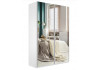Шкаф-купе Прайм 2-х дверный (Зеркало)Белый снег